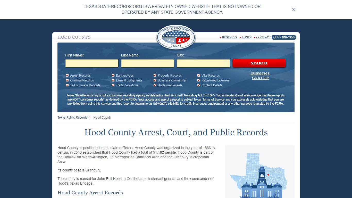 Hood County Arrest, Court, and Public Records